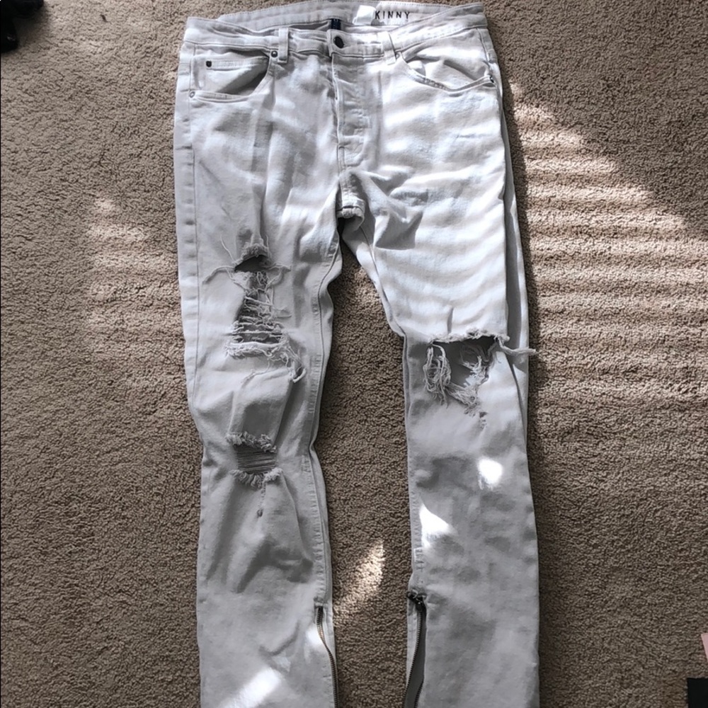 Light, ripped jeans